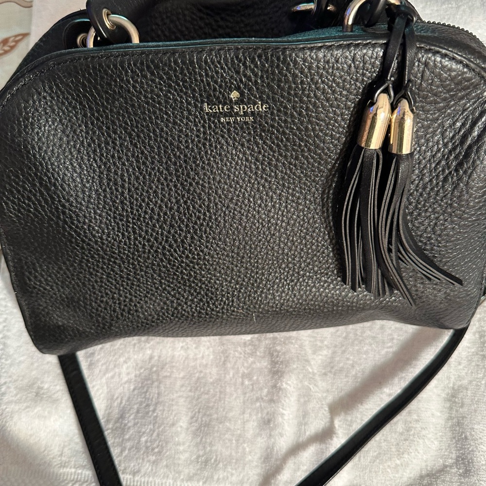 Kate Spade Textured Black Bag with Gold Logo